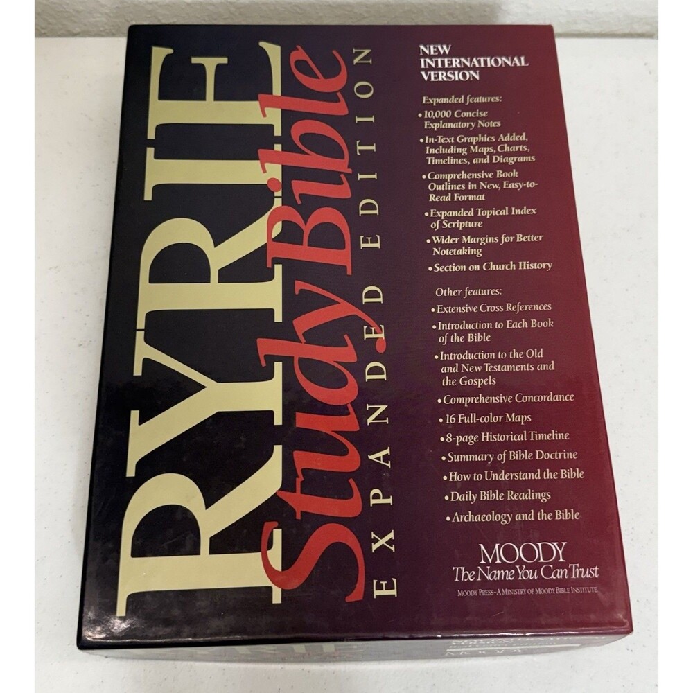Ryrie Study Bible 1994 Expanded Edition NIV Red Letter Edition Dark Green NOB
